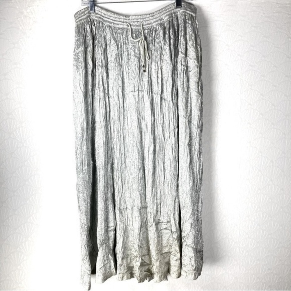 Just Class Vintage Metallic Grey Maxi Skirt (size XL)